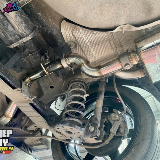 PER exhaust đi style giấu pô trên KIA K3 